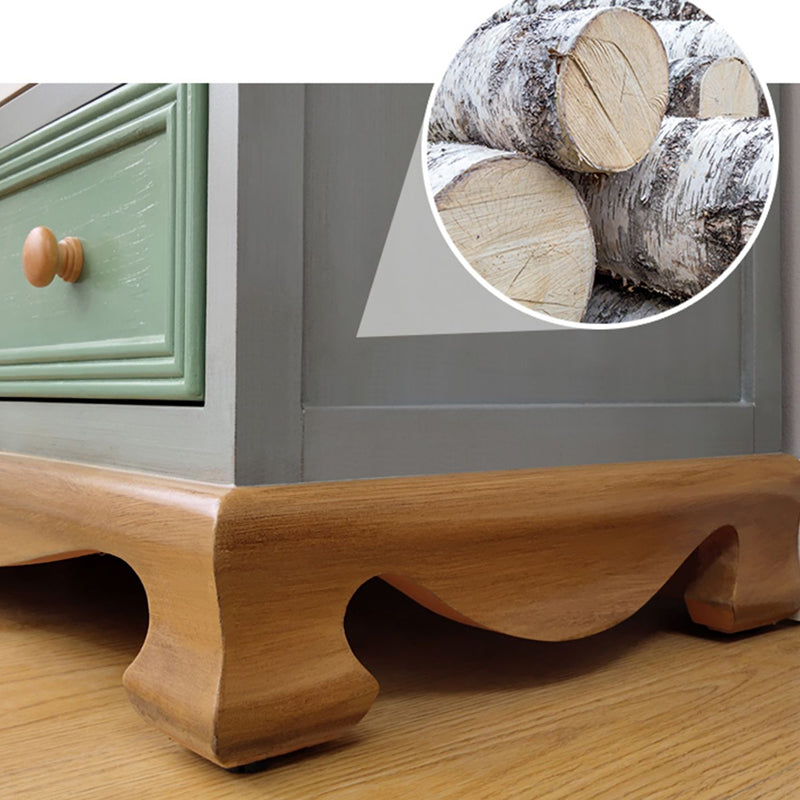 Coastal Birch Storage Chest Dresser Horizontal Storage Chest for Bedroom