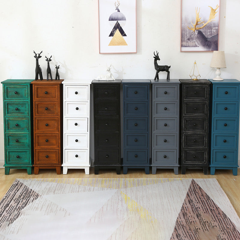 Coastal Dresser Solid Wood Storage Chest with 4/5/6 Drawers , 11.7-inch Width