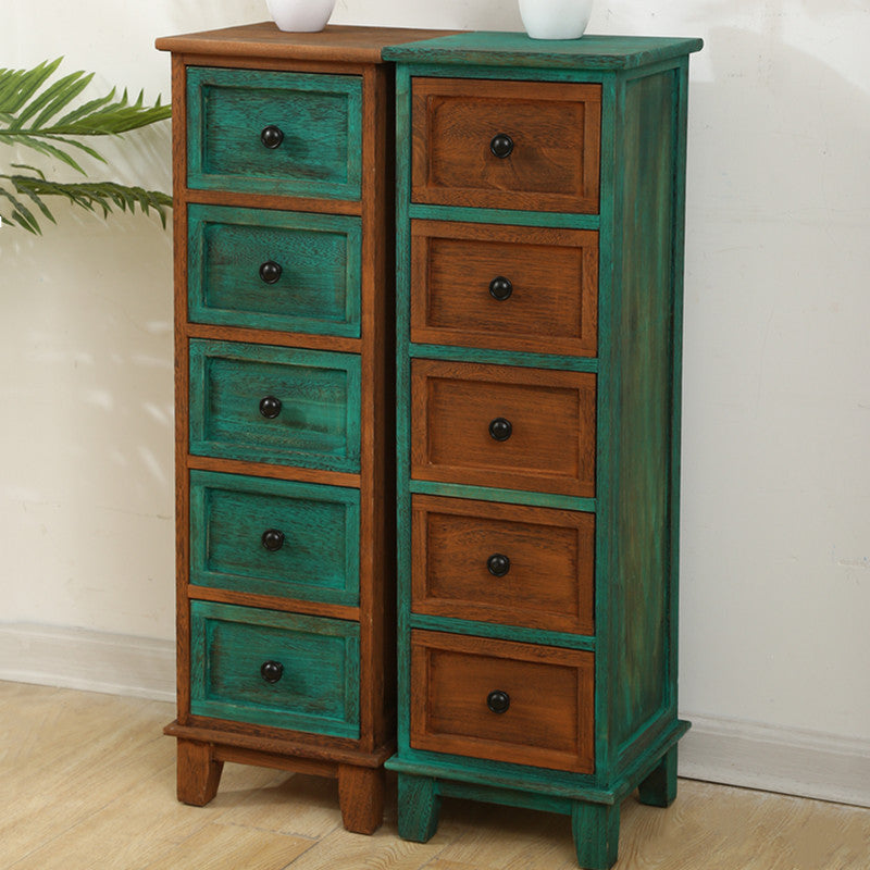Coastal Dresser Solid Wood Storage Chest with 4/5/6 Drawers , 11.7-inch Width