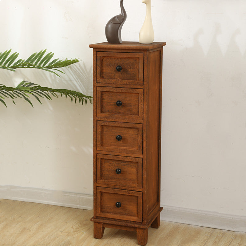 Coastal Dresser Solid Wood Storage Chest with 4/5/6 Drawers , 11.7-inch Width