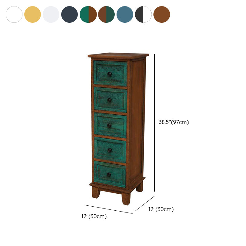 Coastal Dresser Solid Wood Storage Chest with 4/5/6 Drawers , 11.7-inch Width