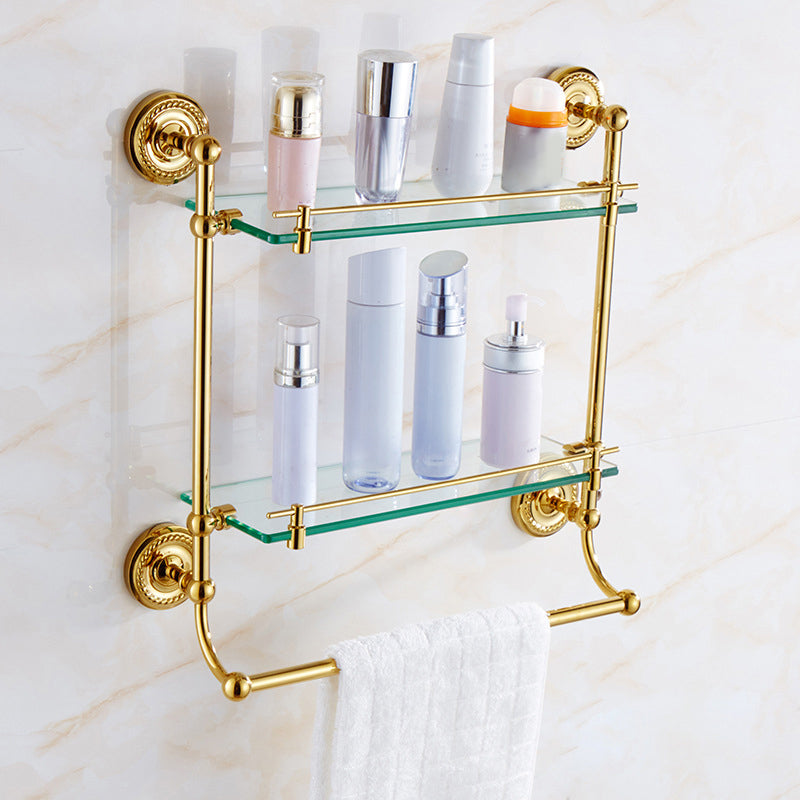 Traditional Golden Bath Hardware Set Copper Bathroom Accessory Kit