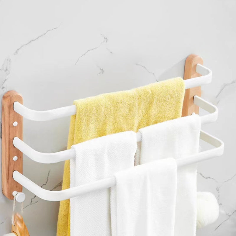 White Bathroom Set Solid Wood & Aluminum Bathroom Accessory as Individual or as a Set