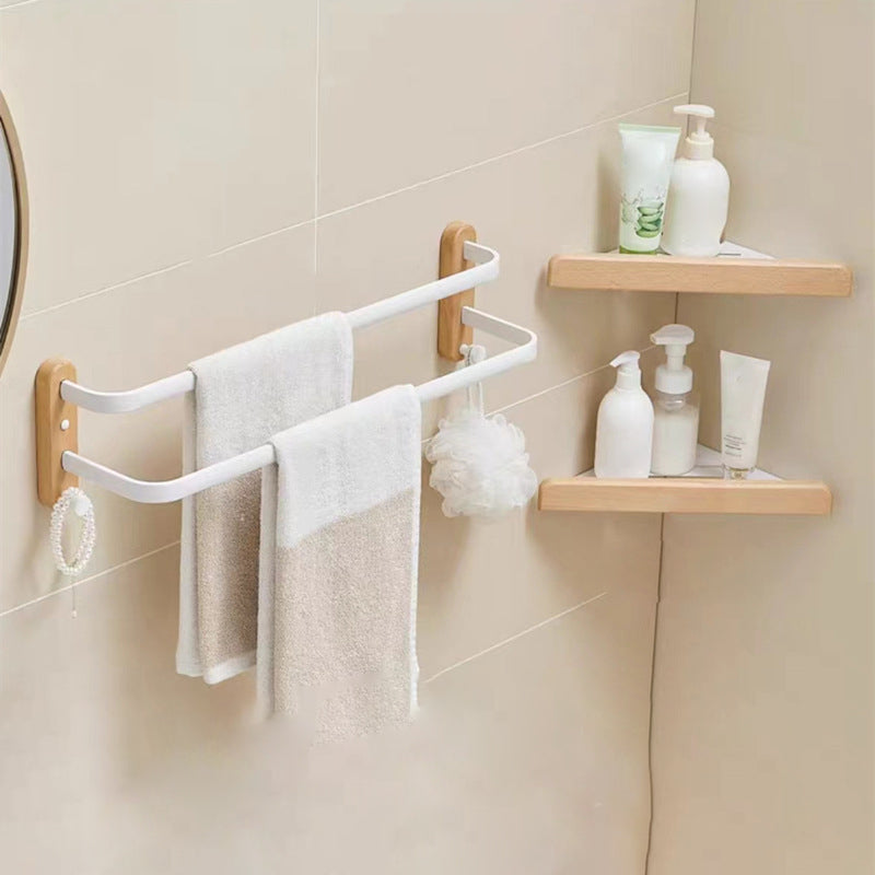White Bathroom Set Solid Wood & Aluminum Bathroom Accessory as Individual or as a Set