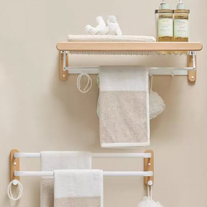 White Bathroom Set Solid Wood & Aluminum Bathroom Accessory as Individual or as a Set