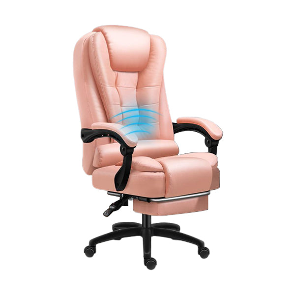 Padded Arms Chair Modern No Distressing Leather Ergonomic Desk Chair with Wheels