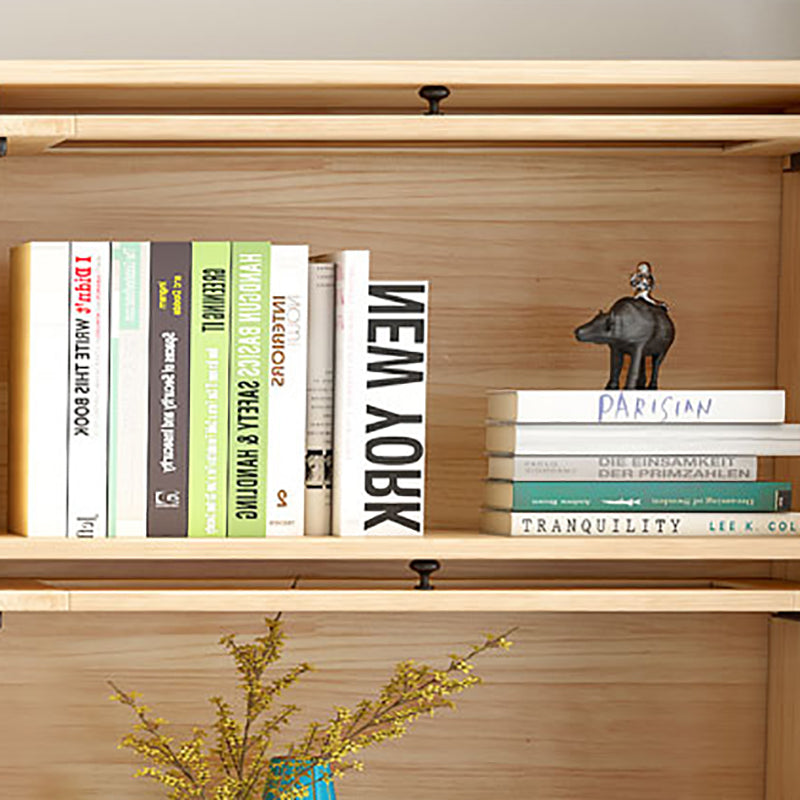 Scandinavian Style Closed Back Bookshelf Standard Wooden Bookcase