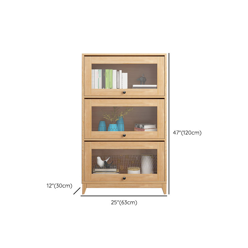Scandinavian Style Closed Back Bookshelf Standard Wooden Bookcase