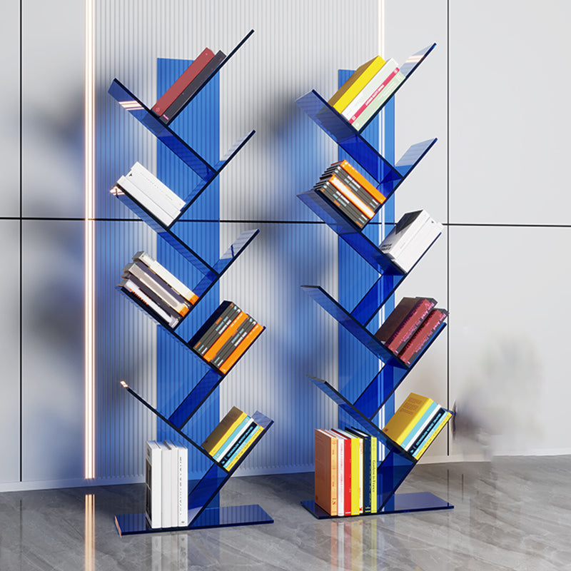 Contemporary Style Open Back Bookshelf Standard Acrylic Bookcase