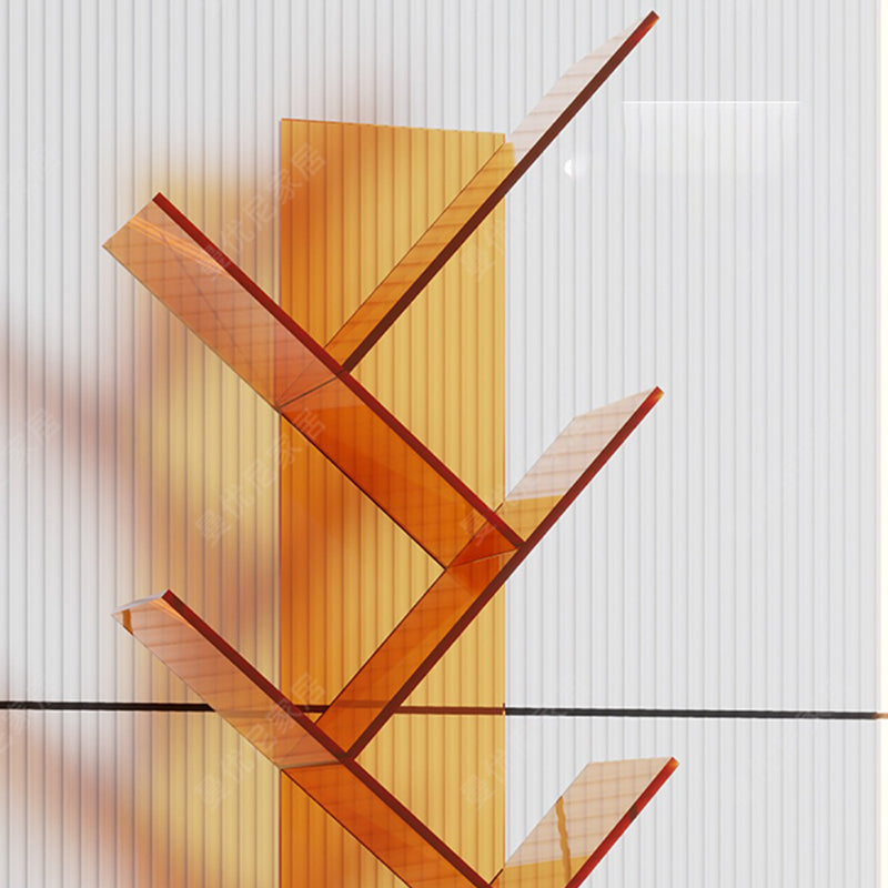 Contemporary Style Open Back Bookshelf Standard Acrylic Bookcase