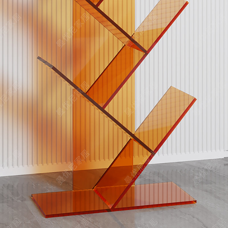 Contemporary Style Open Back Bookshelf Standard Acrylic Bookcase