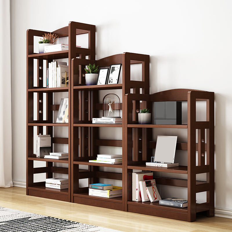 Contemporary Open Back Standard Bookshelf Wooden Bookcase with Shelves