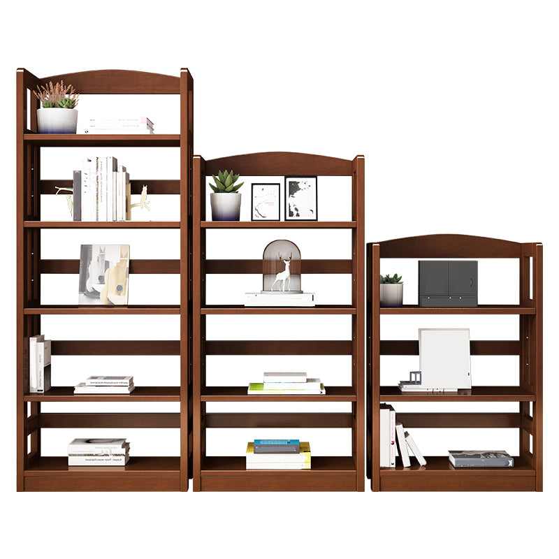 Contemporary Open Back Standard Bookshelf Wooden Bookcase with Shelves