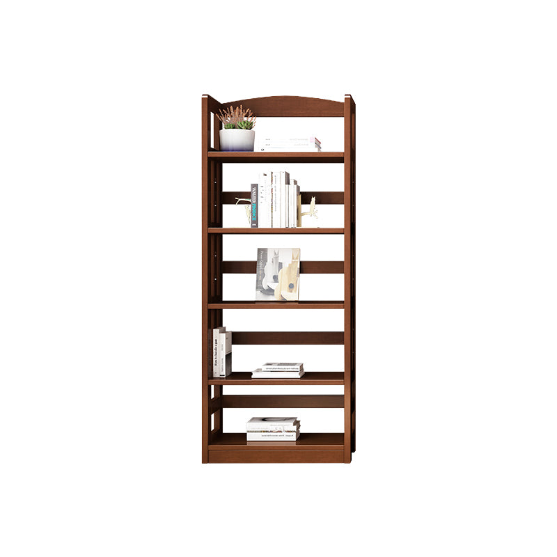 Contemporary Open Back Standard Bookshelf Wooden Bookcase with Shelves