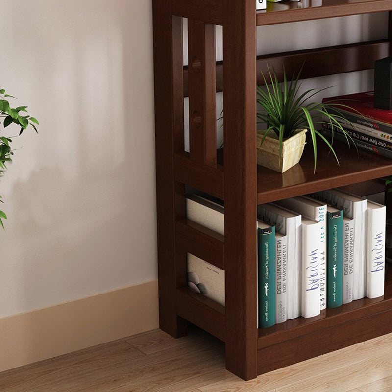 Contemporary Open Back Standard Bookshelf Wooden Bookcase with Shelves