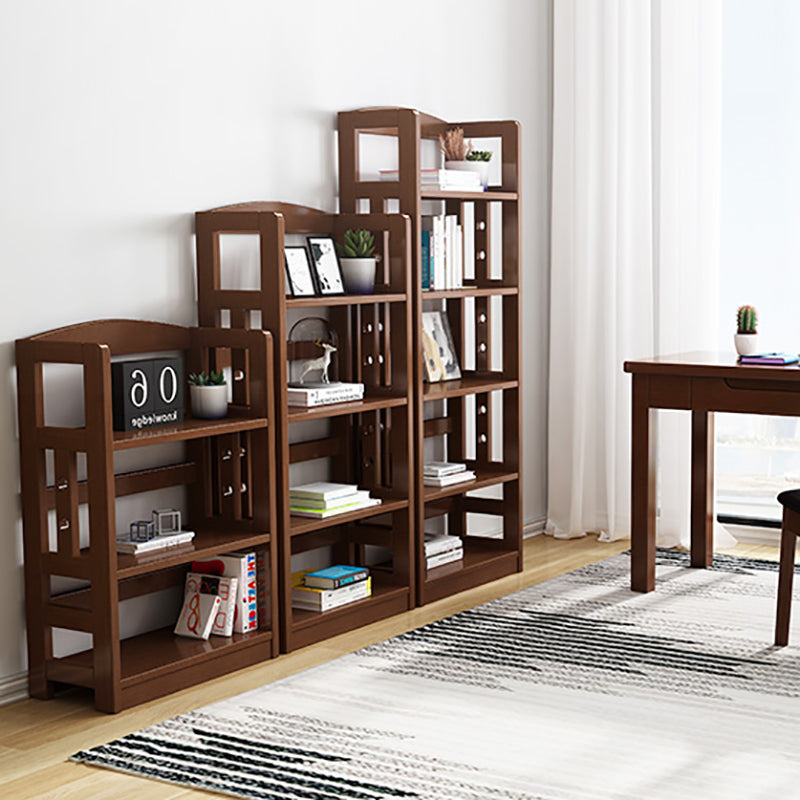 Contemporary Open Back Standard Bookshelf Wooden Bookcase with Shelves