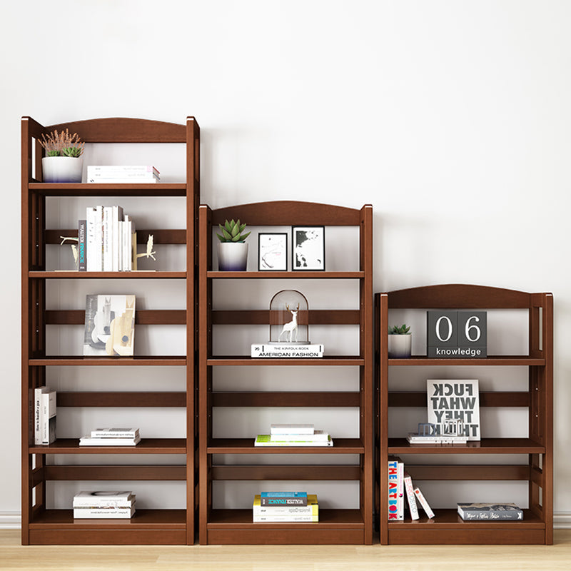 Contemporary Open Back Standard Bookshelf Wooden Bookcase with Shelves