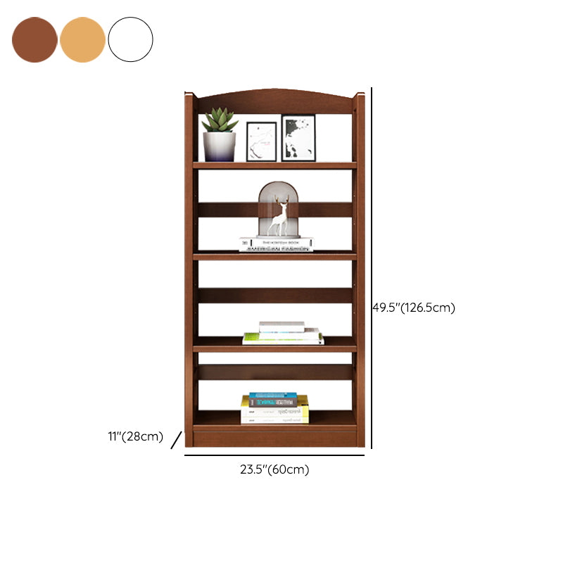 Contemporary Open Back Standard Bookshelf Wooden Bookcase with Shelves