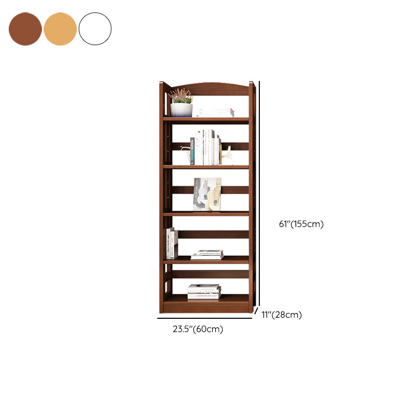 Contemporary Open Back Standard Bookshelf Wooden Bookcase with Shelves