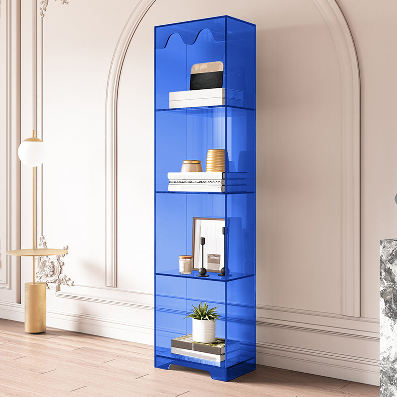 Contemporary Closed Back Standard Bookshelf Acrylic Bookcase for Study Room