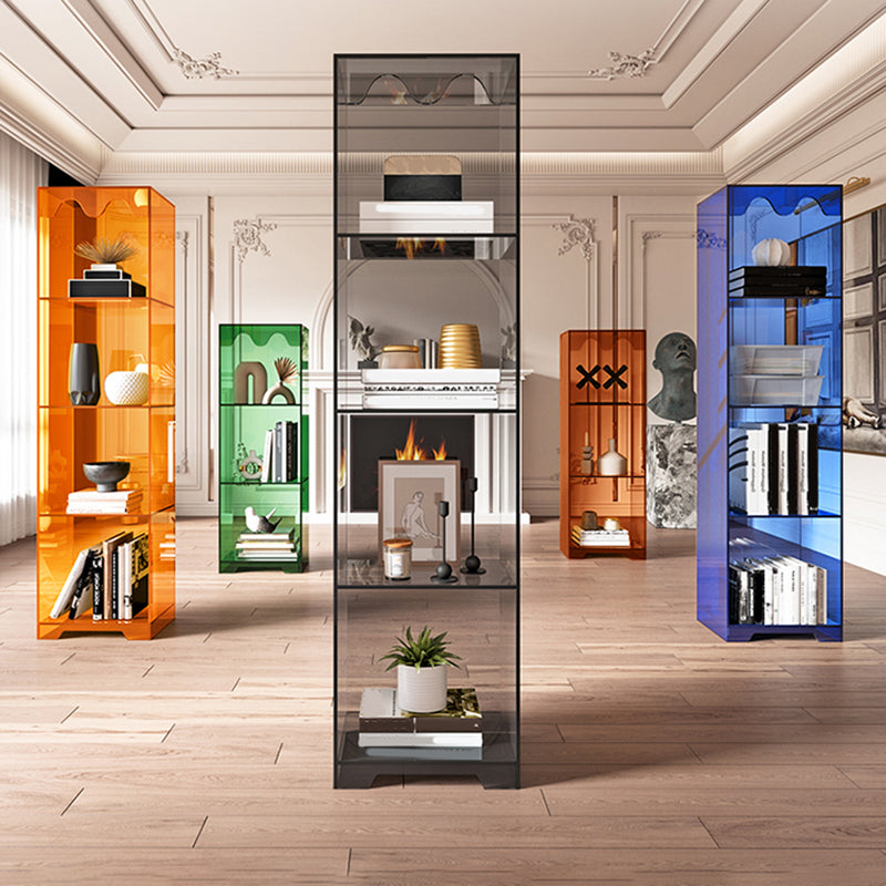 Contemporary Closed Back Standard Bookshelf Acrylic Bookcase for Study Room