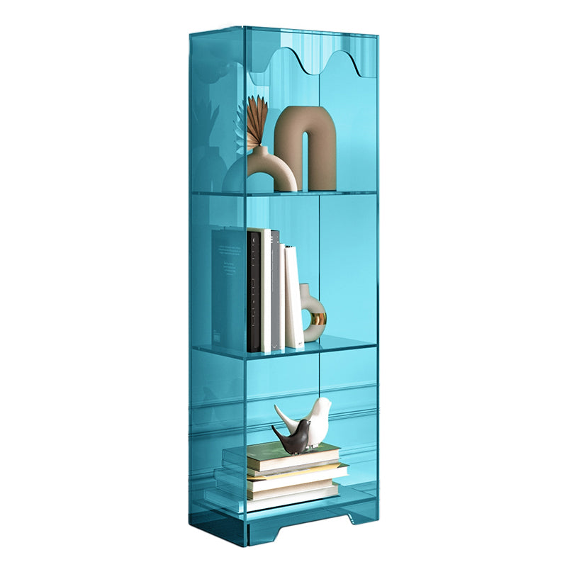 Contemporary Closed Back Standard Bookshelf Acrylic Bookcase for Study Room