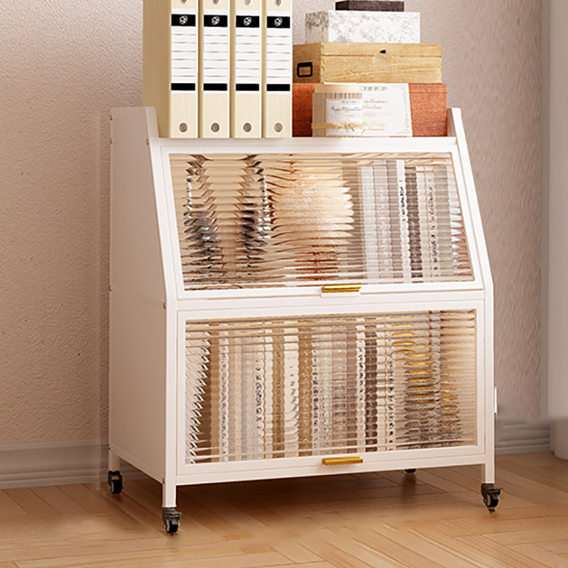 Glam Closed Back Standard Bookshelf Metal Bookcase for Study Room