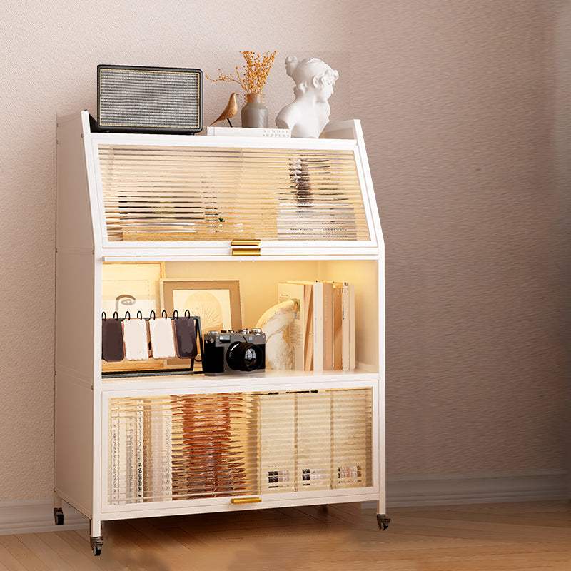 Glam Closed Back Standard Bookshelf Metal Bookcase for Study Room