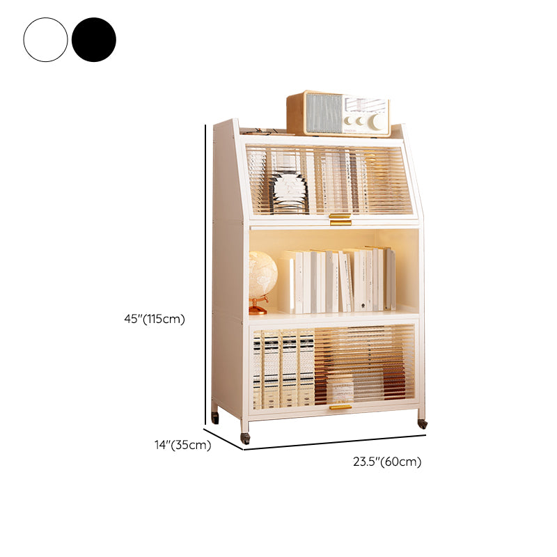 Glam Closed Back Standard Bookshelf Metal Bookcase for Study Room