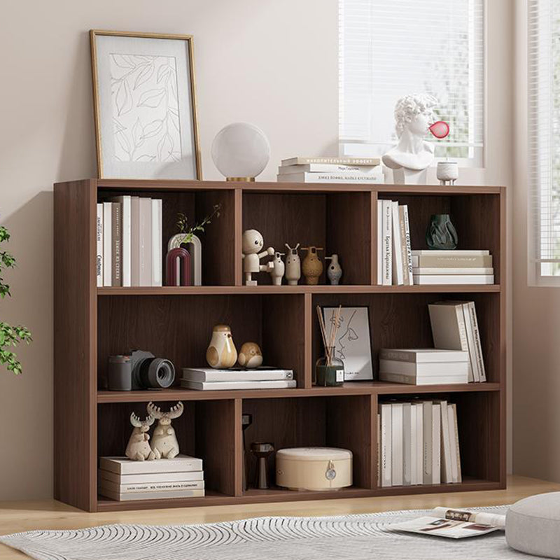 Standard Closed Back Bookshelf Engineered Wood Scandinavian Bookcase