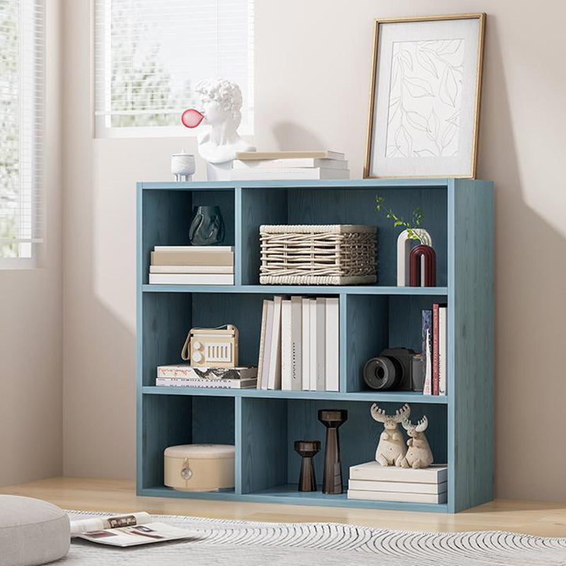 Standard Closed Back Bookshelf Engineered Wood Scandinavian Bookcase