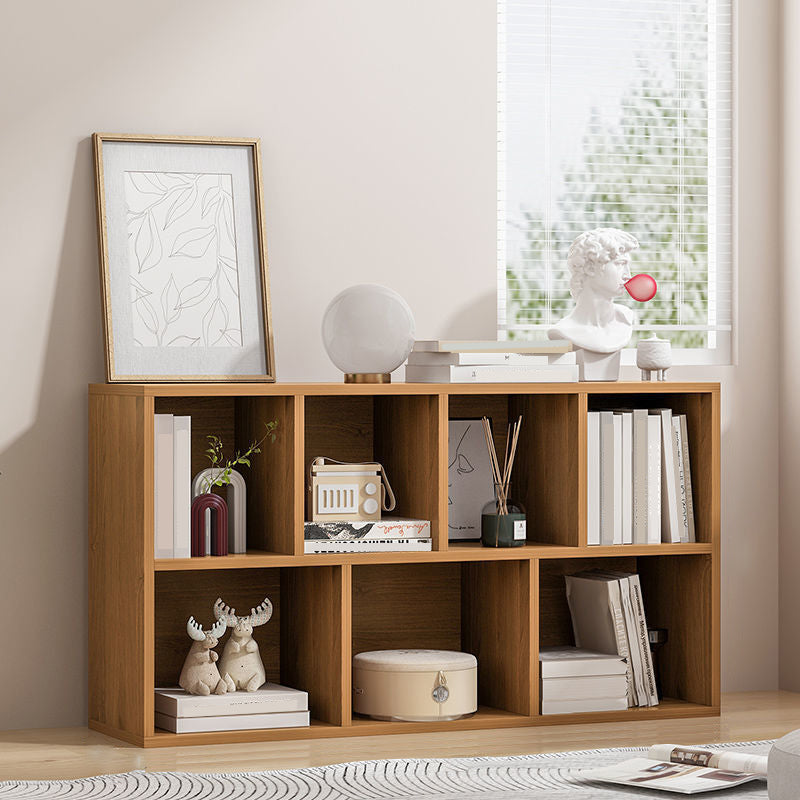 Standard Closed Back Bookshelf Engineered Wood Scandinavian Bookcase