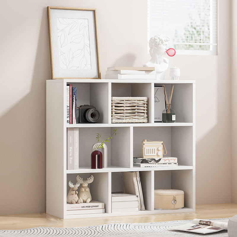 Standard Closed Back Bookshelf Engineered Wood Scandinavian Bookcase