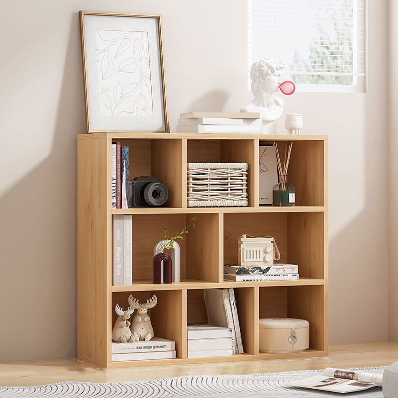 Standard Closed Back Bookshelf Engineered Wood Scandinavian Bookcase