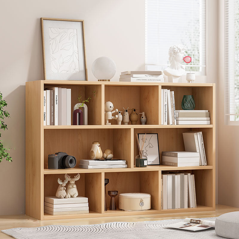 Standard Closed Back Bookshelf Engineered Wood Scandinavian Bookcase