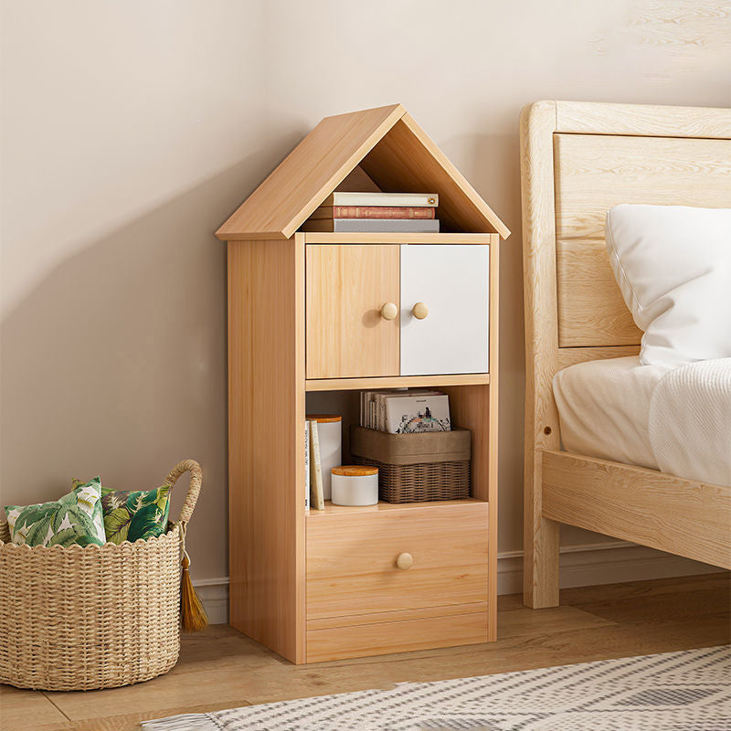 Standard Closed Back Bookshelf Engineered Wood Scandinavian Bookcase