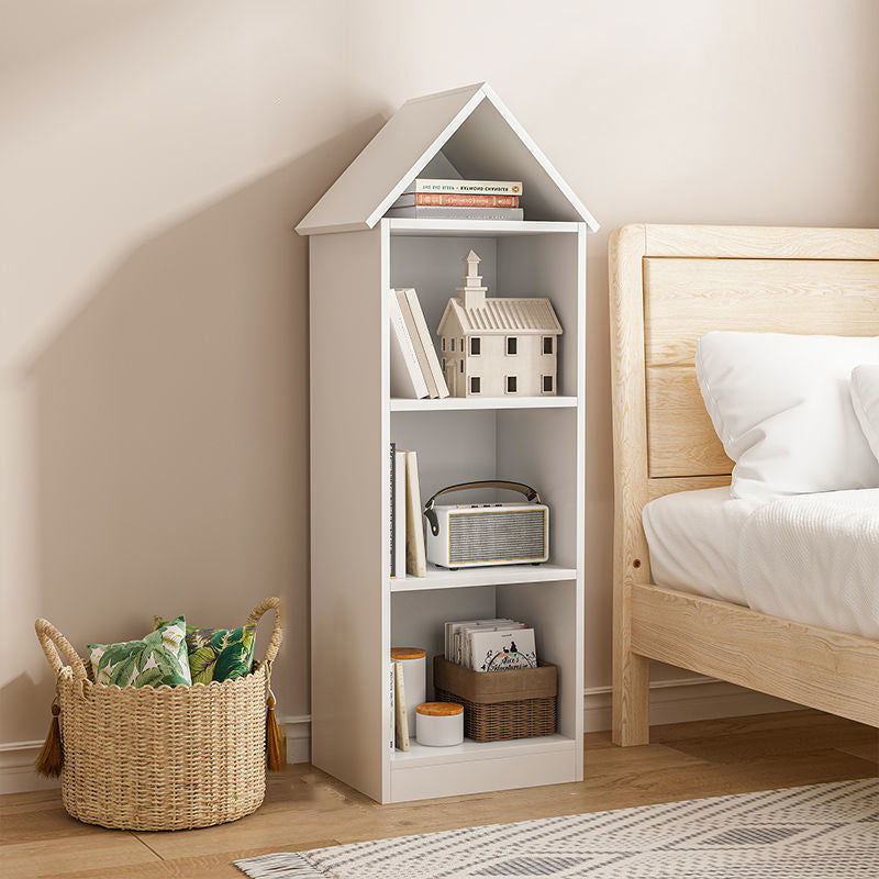 Standard Closed Back Bookshelf Engineered Wood Scandinavian Bookcase