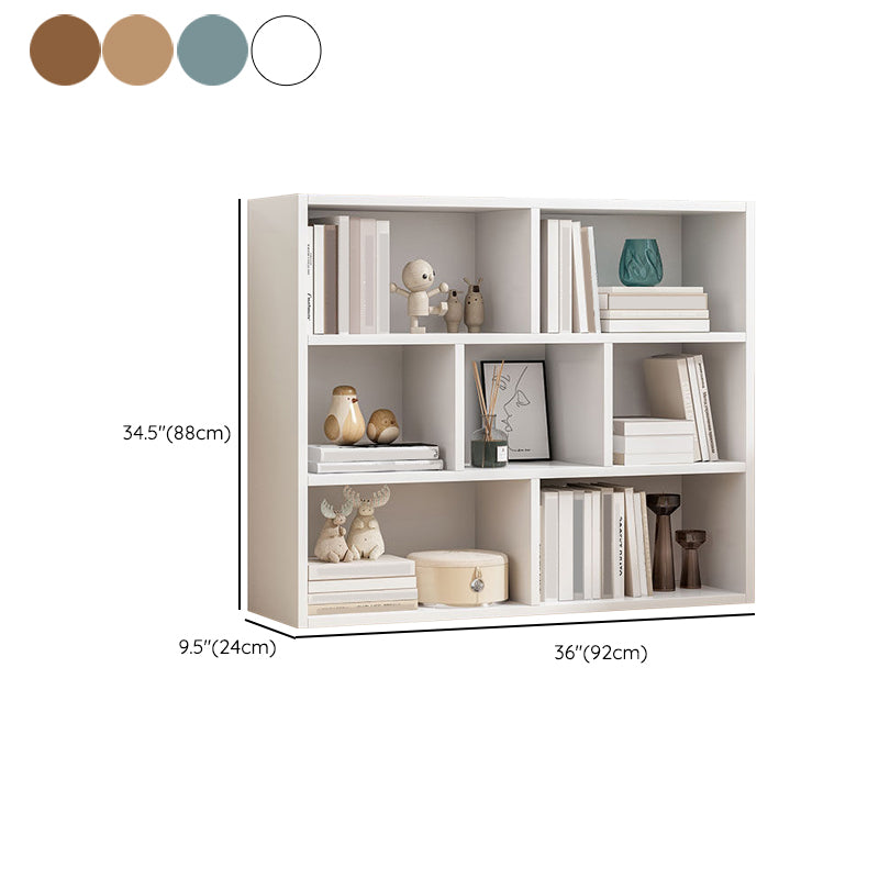 Standard Closed Back Bookshelf Engineered Wood Scandinavian Bookcase