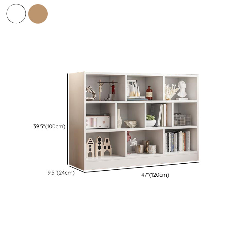 Standard Closed Back Bookshelf Engineered Wood Scandinavian Bookcase