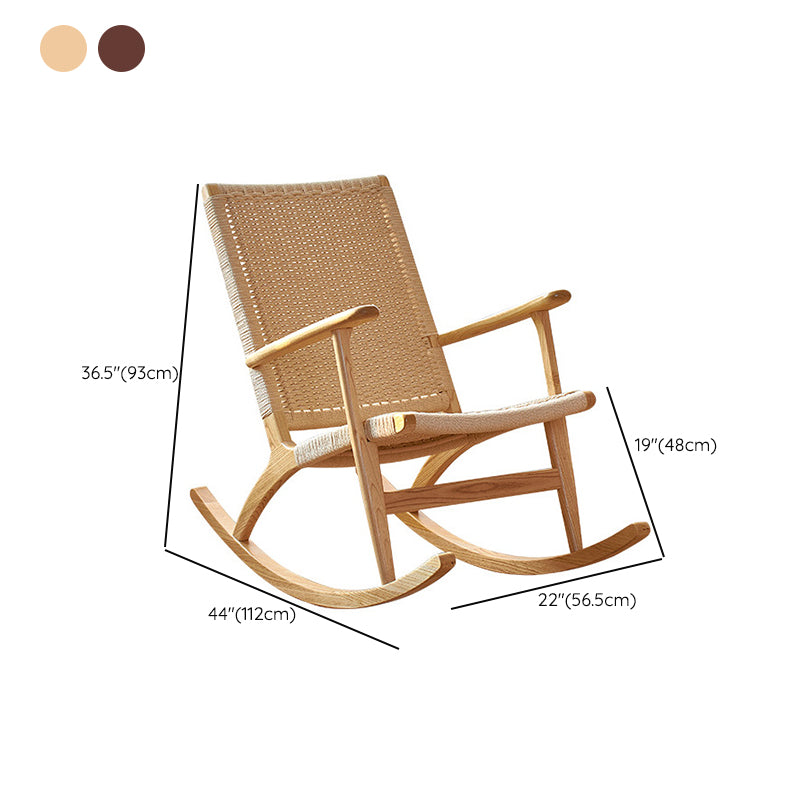 Modern Indoor Rocking Chair Natural Rattan Rocking Chair for Living Room