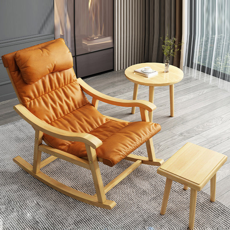 Wooden Base Leisure Home Rocking Chair Single Lounge Lazy Sofa Chair