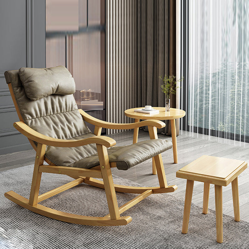 Wooden Base Leisure Home Rocking Chair Single Lounge Lazy Sofa Chair