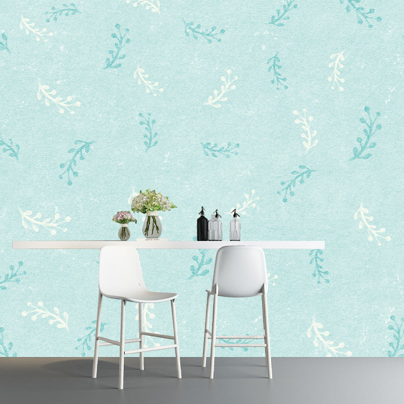 Modern Illustration Mural Wallpaper Plant Environment Friendly Bedroom Wall Mural