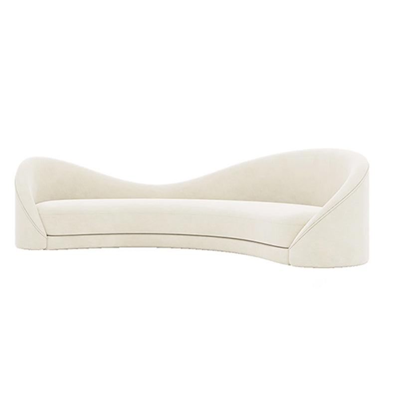 Scandinavian Fabric White Cushions Tuxedo Arm Living Room Settee