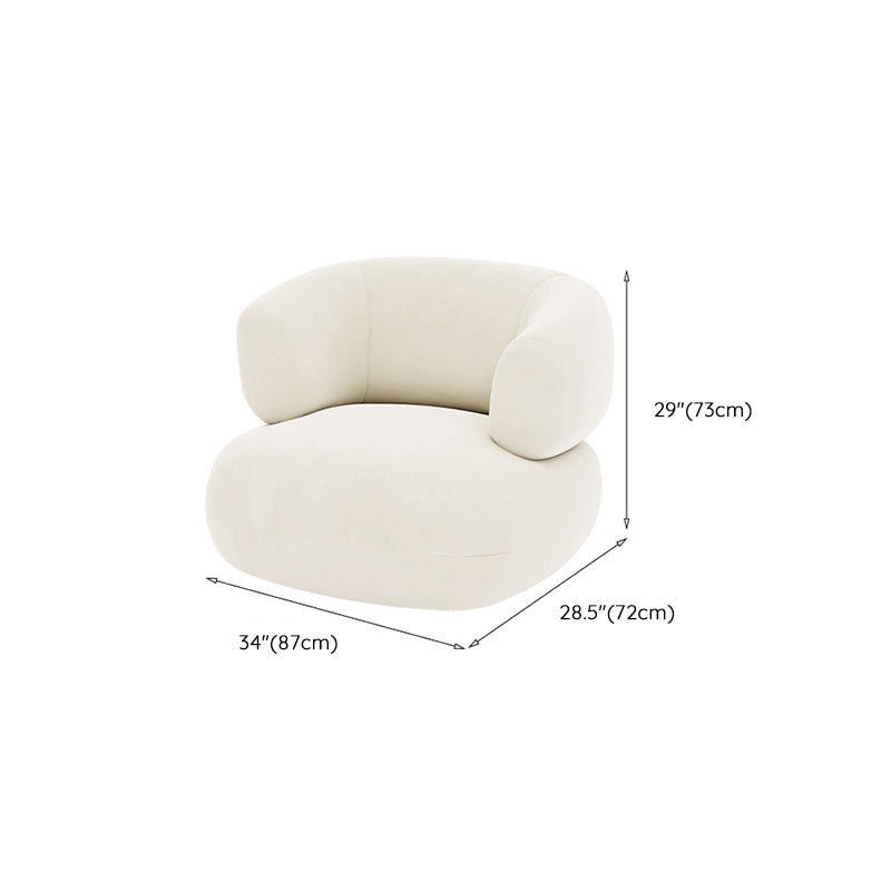 Scandinavian Fabric White Cushions Tuxedo Arm Living Room Settee