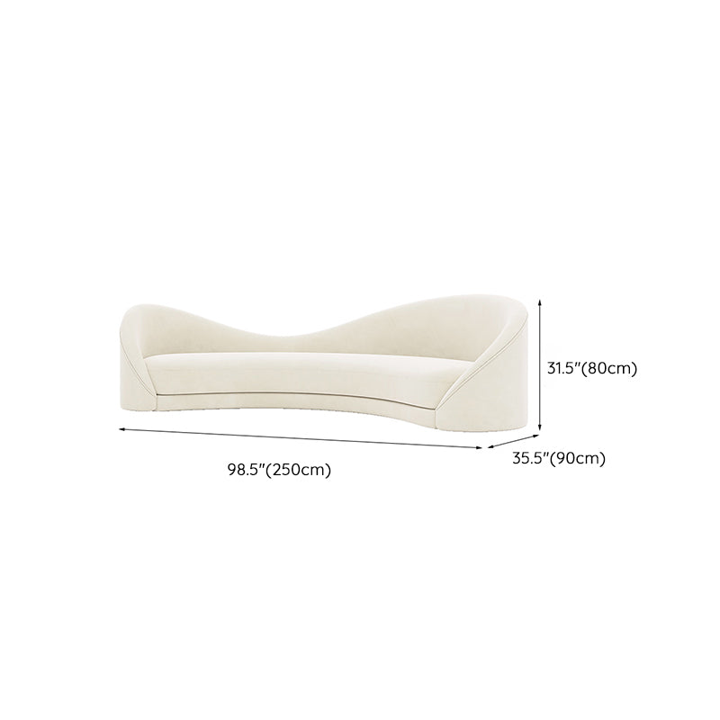 Scandinavian Fabric White Cushions Tuxedo Arm Living Room Settee