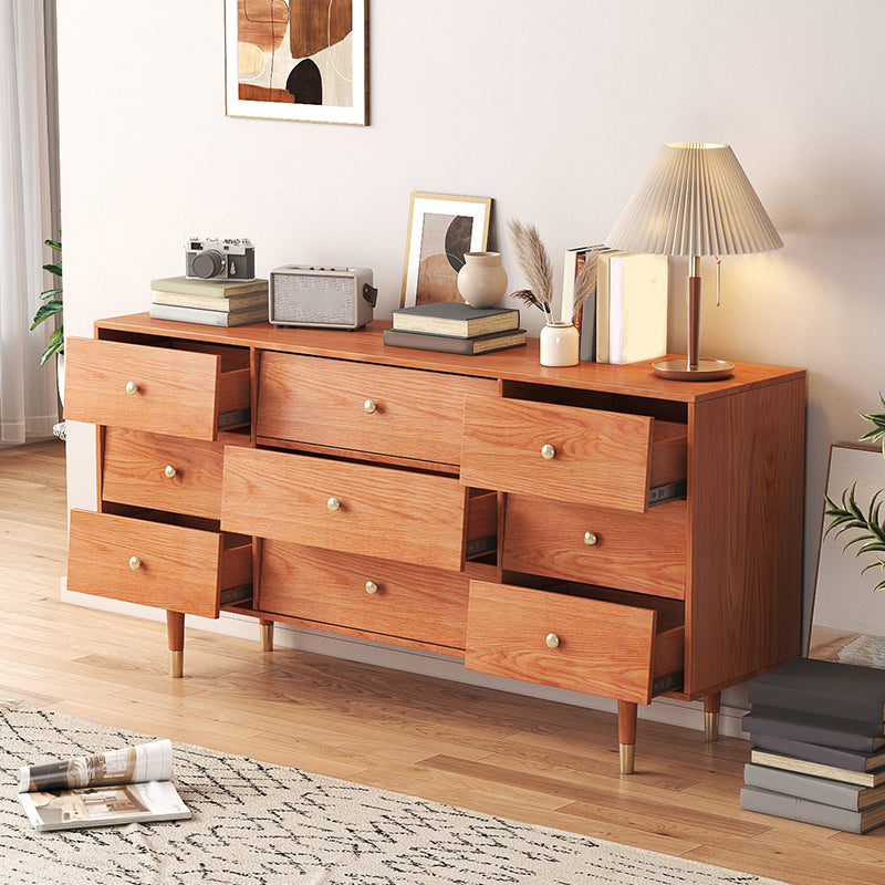 Mid-Century Rectangle Accent Cabinet Solid Wood Storage Cabinet
