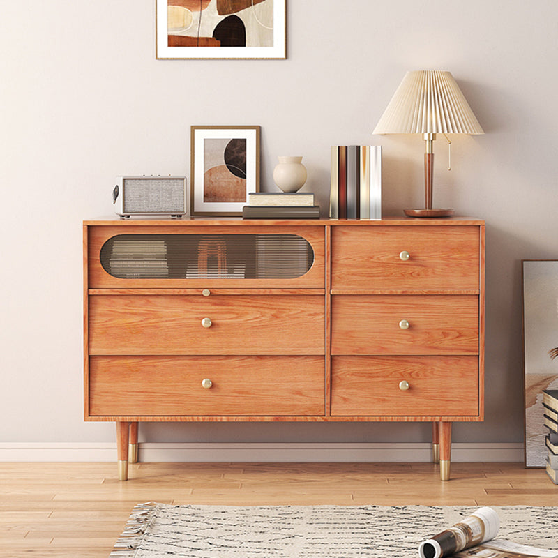 Mid-Century Rectangle Accent Cabinet Solid Wood Storage Cabinet