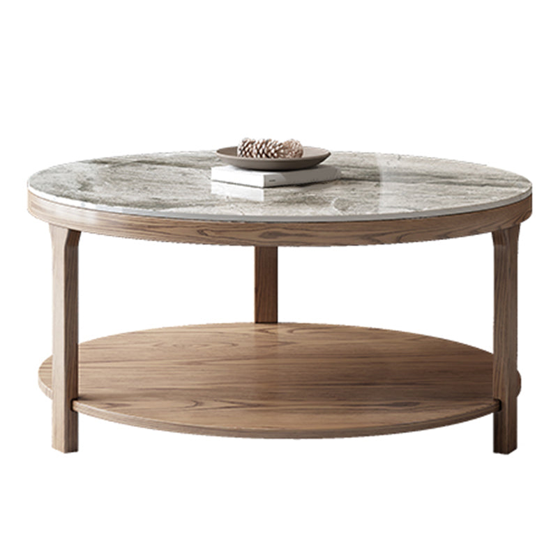 Modern Round 3 Legs Coffee Table No Distressing Coffee Table Set with Shelf
