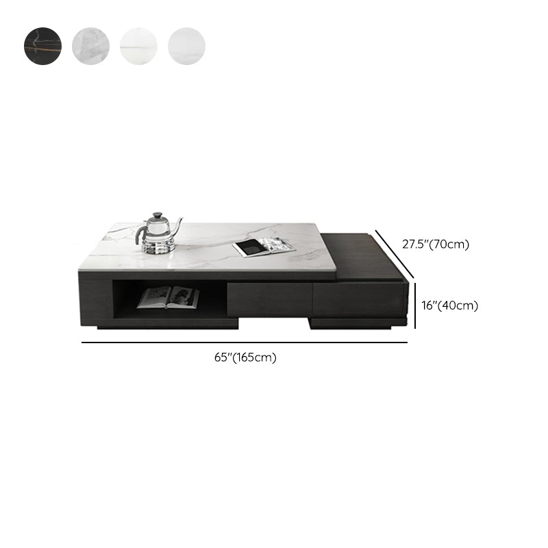 Single Coffee Table Slate Rectangular Coffee Table with Shelf